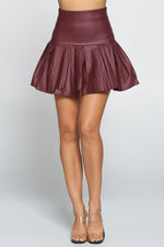 Brittany high waisted faux leather mini skirt
